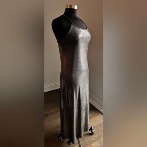 Womens Shimmering Metallic Silver Dress
